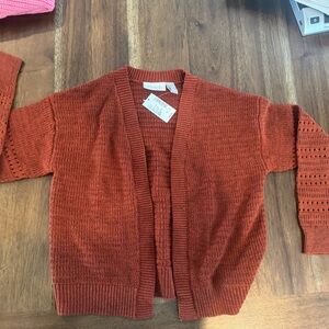 Place Terracotta Open-Front Cardigan